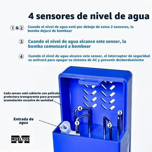 Vista 5 de MSELTOS Bomba de condensado HVAC de cabeza máxima de 6.4 GPH de 50 pies, 110 V/230 V con interruptor de seguridad automático, bomba de sumidero