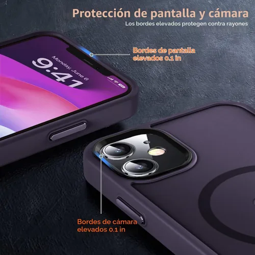 Vista 5 de MOCCA - Funda magnética resistente para iPhone 12 y 12 Pro, compatible con MagSafe, funda con protección contra caídas de grado militar, delgada