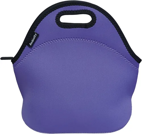 Vista 6 de Nevera de neopreno de Ambielly. Nevera con aislamiento para guardar la comida en un viaje, Negro Reusable Food Carrier for Office, Teachers
