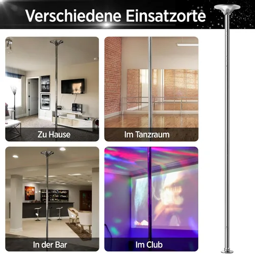 Vista 3 de Yaheetech Pole Dance Pole 45mm Indoor Dance Pole 216.5-275cm H Silver