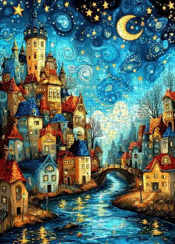 Vista 13 de Rompecabezas de gato abstracto – 1000 piezas de rompecabezas abstractos de gatitos para adultos, rompecabezas de papel de gato artístico