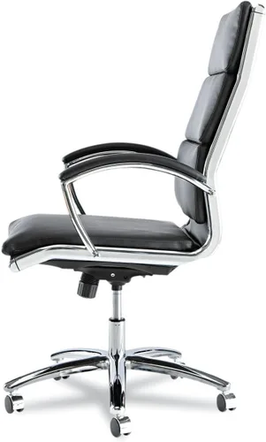 Vista 8 de Alera Neratoli Series Silla giratoria/inclinable con respaldo alto, cuero negro, marco cromado
