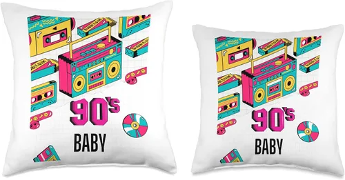 Vista 3 de 90s Baby Fun Retro Cartoon Style Throw Pillow