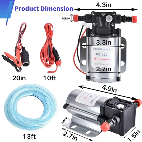 Vista 2 de Kits de bomba de transferencia de combustible, bombas de transferencia de combustible eléctricas de 12 voltios, bombas autocebantes de alta