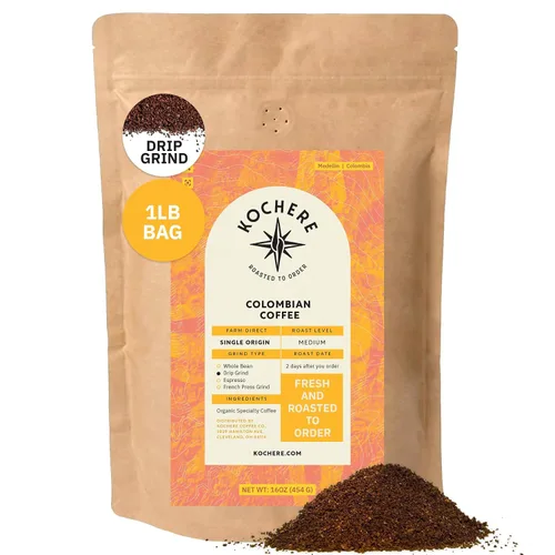 Vista 16 de Café molido colombiano Medellín, granos de café tostado medio de origen único, recién tostado a pedido, café molido orgánico, grado especial