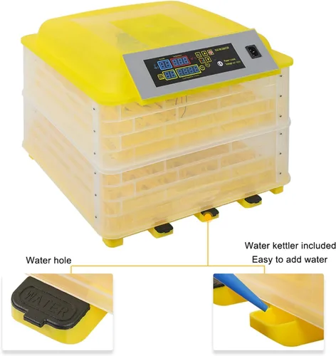 Vista 4 de CHENSHENG Incubadora de huevos de granja totalmente automática con control de temperatura, incubadoras digitales de 96 huevos para incubar, pollo