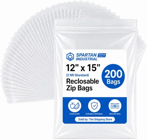 Vista 14 de Spartan Industrial - Bolsas de plástico de polietileno transparente recerrable de 6" x 9" (200 unidades) de un cuarto de galón con cremallera