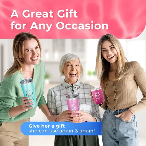 Vista 8 de Taza de viaje de acero inoxidable con aislamiento al vacío con tapa, popote y día de la madre, regalo para la nueva mamá, el mejor regalo para mamá