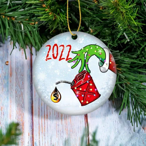 Vista 4 de Divertido adorno para árbol de Navidad de gas 2022, adornos de árbol de Navidad de gas aspirado, accesorios divertidos de cerámica para colgar
