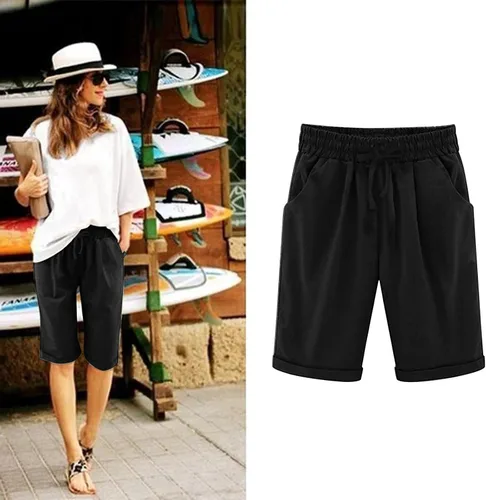 Vista 2 de AMDBEL Bermudas para mujer, de verano, suave, de manga corta, pantalones cortos a juego para descansar