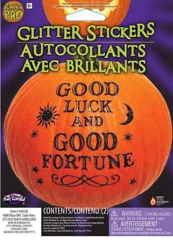 Vista 2 de Kit de Pegatinas de Calabaza con Brillo para la Buena Suerte Multicolor