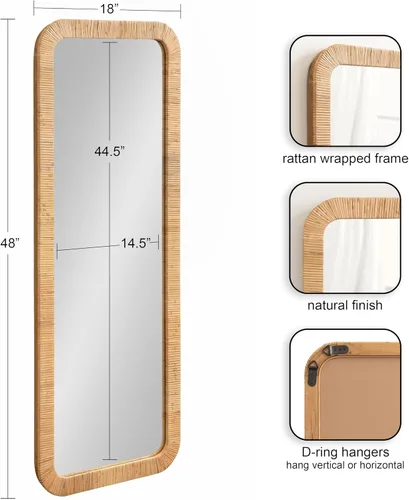 Vista 2 de Kate and Laurel Rahfy Rectangle Framed Wall Mirror