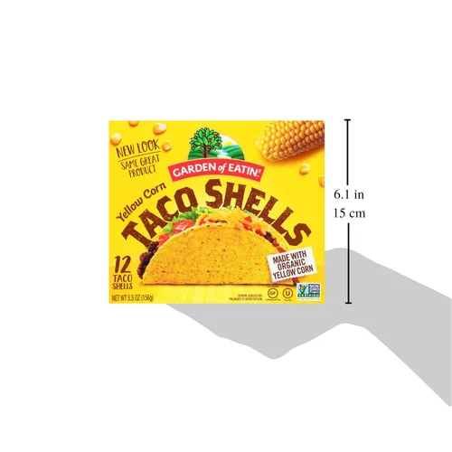 Vista 4 de Garden of Eatin' Taco Shells, maíz amarillo, 5.5 onzas (paquete de 12)