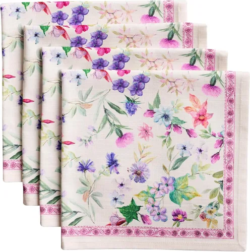 Vista 124 de Maison d' Hermine Juego de 4 servilletas de tela 100% algodón, suaves y duraderas, servilletas cuadradas reutilizables para uso diario, lavables