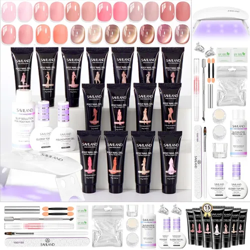 Vista 15 de SAVILAND Hema-Free Poly Gel Kit, 36 Colors, All-in-1 for Beginner DIY Home 36 Colors, 4+ Weeks Wear, Durable Resin, Quick Extension, Smooth