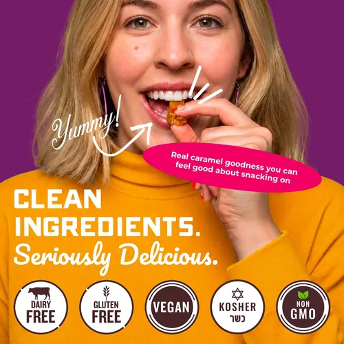 Vista 4 de Cocomels Caramelos de leche de coco con azúcar de coco, dulces orgánicos, sin lácteos, sin azúcar, veganos, sin gluten, sin OMG, sin azúcar de caña