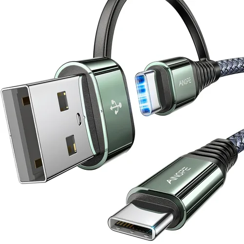 Vista 16 de Cable AINOPE USB C a USB C, Cable USB C de 1 Pie de Carga Rápida con Adaptador USB a USB C, Cable USB a USBC de 60W para iPhone 17 Pro Max Air, Gris