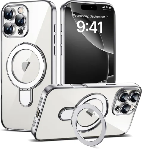 Vista 113 de Funda compatible con iPhone 12 con soporte de anillo magnético invisible [compatible con Mag-Safe] [Protector completo de lente de cámara] Funda