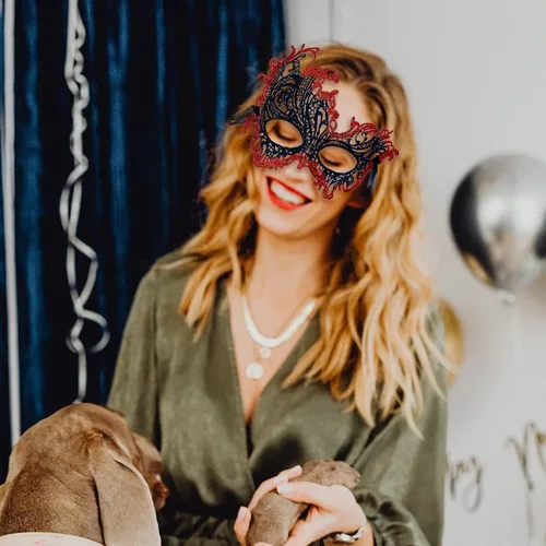 Vista 5 de Lusy DM Máscaras de máscaras para parejas, máscara de fiesta veneciana, máscara de Mardi Gras, máscara de disfraz de Halloween para parejas, mujeres