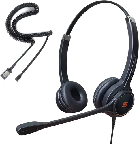 Vista 13 de IPD Auriculares de teléfono IPH-160 con micrófono con cancelación de ruido para oficina y centro de llamadas. Compatible con teléfonos fijos Polycom