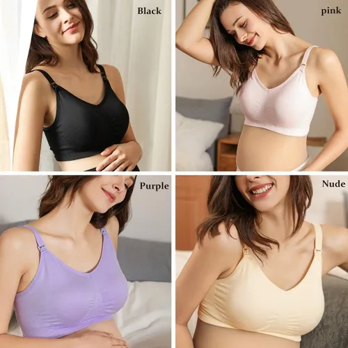 Vista 12 de iloveSIA Nursing Bras for Mom Breastfeeding, Seamless Supportive Sleep Bra for Maternity Postpartum S-2XL 3Pack