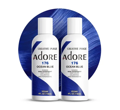 Vista 261 de Adore Tinte semipermanente morado para el cabello, vegano y libre de crueldad, 4 onzas líquidas, 197 Peri Winkle (paquete de 2)