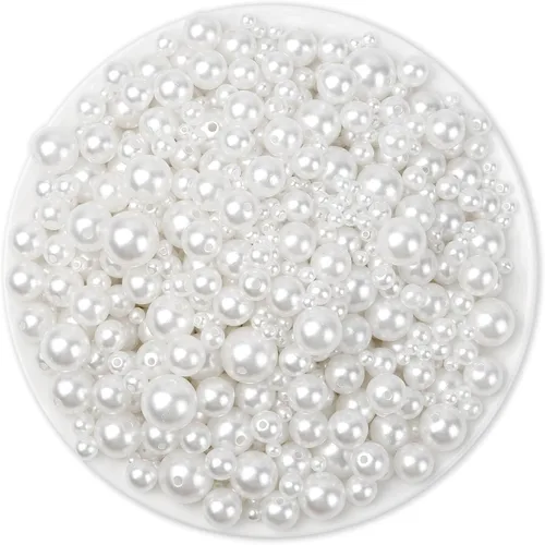 Vista 9 de Anezus 2205 Piezas Perlas Negras para Manualidades, Tamaños Surtidos de Perlas Falsas, Perlas para Coser, Perlas Sueltas a Granel con Agujeros
