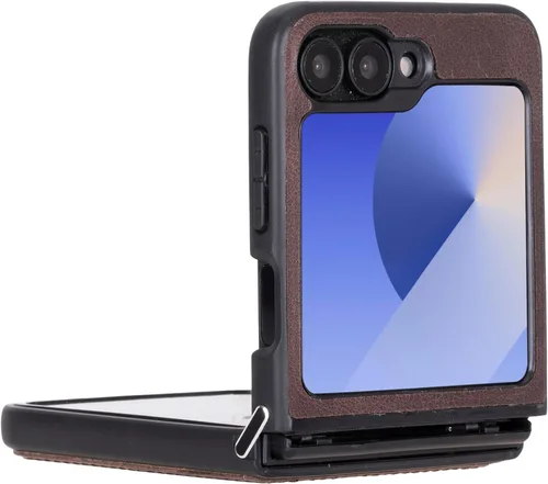 Vista 2 de VENITO Lucca - Funda para Samsung Galaxy Z Flip 6, hecha a mano, máxima protección con piel de grano completo, funda de alta calidad para Samsung