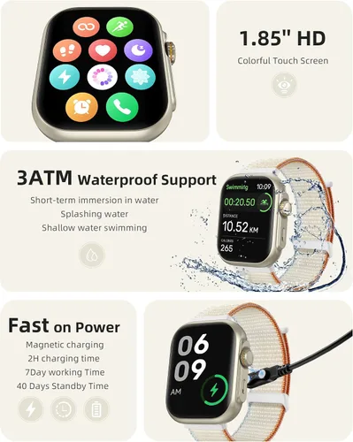 Vista 8 de Parsonver Reloj inteligente, Alexa Bulit-in, GPS, llamadas Bluetooth, rastreador de actividad impermeable de 30M, paquete de 2