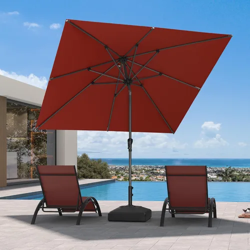 Vista 33 de PURPLE LEAF - Sombrilla de patio rectangular de 6' x 4', sombrilla de mesa para exteriores con marco de aluminio, sombrilla de mercado, sombrilla