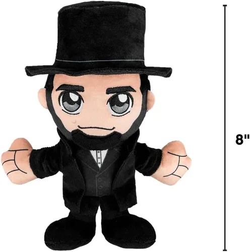 Vista 3 de Bleacher Creatures Abraham Lincoln - Peluche Kuricha de 8 pulgadas, juguete suave inspirado en Chibi