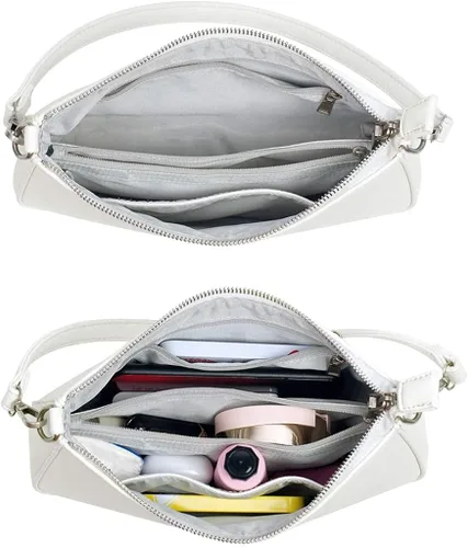 Vista 4 de NIUEIMEE ZHOU Bolso de hombro pequeño con 2 correas extraíbles para mujer