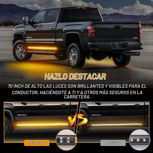 Vista 2 de XRIDONSEN - Tira de luces estroboscópicas ámbar de 70 pulgadas para estribo