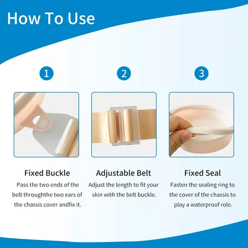 Vista 7 de Cubierta de ducha de ostomía, suministros de ostomía, cubierta de baño impermeable para ostomía, colostomía, protector de heridas de ducha