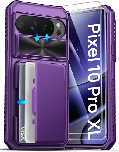 Vista 18 de ATATOO Funda tipo cartera para Google Pixel 10 Pro XL, tarjetero integrado (3-5 tarjetas) [bloqueo RFID] y cubierta de cámara deslizante, protección