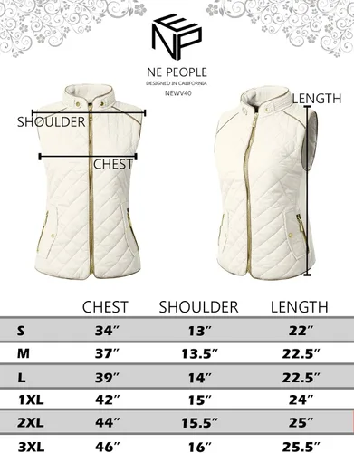 Vista 7 de NE PEOPLE Chaleco ligero acolchado con cremallera para mujer (S-3XL)
