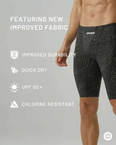 Vista 6 de Onvous Durable Lite Men's Swim Jammer Racing & Training Swimsuit Fast, Flexible, Comfortable