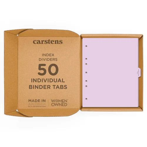 Vista 10 de Carstens - Heavy Duty Misc. Records Plastic Ring Binder Dividers, Side Tab, 1/9 Cut, Tab 5 Position, US Letter, Case of 50, (2616-59CS) - Ideal