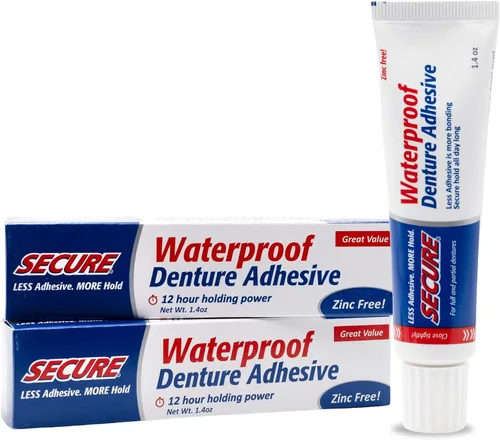 Vista 11 de Crema para dentadura postiza de Secure, 9002240001022, Un solo color, 1, 1 Sello impermeable - Ingredientes de grado alimenticio - Menos adhesivo