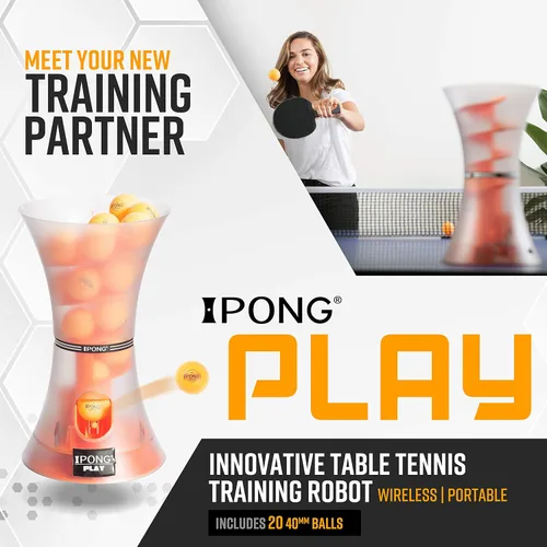 Vista 2 de Juega al robot de entrenamiento de tenis de mesa con 20 pelotas de entrenamiento ABS