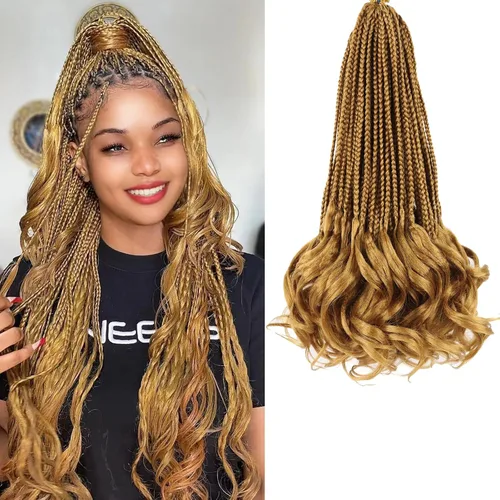 Vista 36 de Cabello para Trenzas Rizo Francés Color 1 Trenzas de Ganchillo Rizo Francés 10 Pulgadas Trenzas de Caja Cabello de Ganchillo para Mujeres y Niños