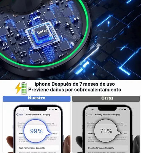 Vista 5 de Soporte de Cargador Inalámbrico Magnético 15W Carga Rápida Mag-Safe para iPhone 17/17 Pro/17 Air/17 Pro Max 16/15/14/13/12 Serie Negro