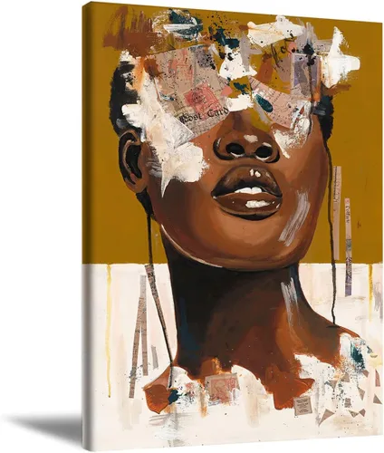 Vista 6 de Arte de pared de mujer negra, pinturas de reina negra para paredes, póster motivacional de niña negra, decoración de pared para pared, lienzo