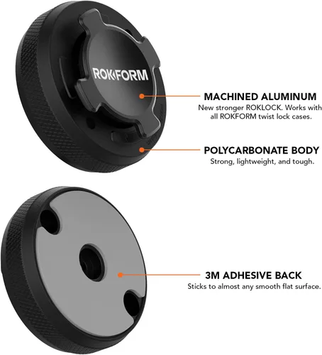 Vista 8 de Rokform - Soporte para teléfono con carcasa, soporte de salpicadero de aluminio seguro para coche y camión, se adhiere a cualquier superficie plana