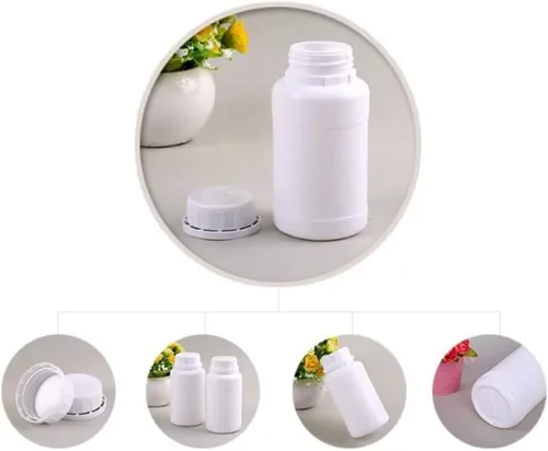 Vista 6 de Othmro 2 botellas cilíndricas de reactivo químico de laboratorio de plástico de 67.6 fl oz/67.64 onzas, botella de reactivo de laboratorio de boca