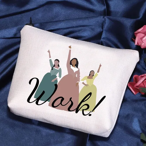 Vista 4 de POFULL Regalo para amantes del teatro musical, regalo para hermanas musicales, mercancía para fanáticos del teatro, bolsa de cosméticos de trabajo
