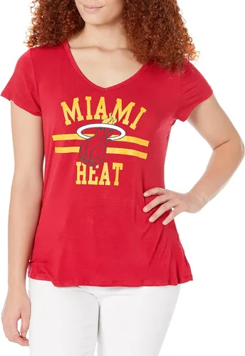 Vista 49 de Ultra Game Camiseta de mujer NBA Oficial con cuello en V y strass de manga corta