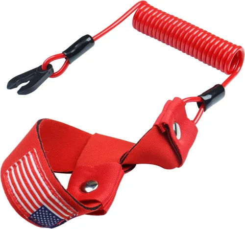 Vista 12 de Cordón de Interruptor de Parada de Emergencia para Barco Adecuado para Yamaha Jet Ski Waverunner, Ajuste Universal, Azul, Paquete de 1, Tirador