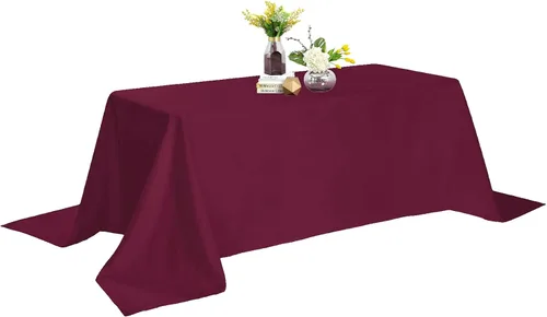 Vista 59 de Mantel de poliéster lavable de 132 pulgadas, resistente a las manchas y a las arrugas, mantel decorativo para mesa de comedor, fiestas de bufé