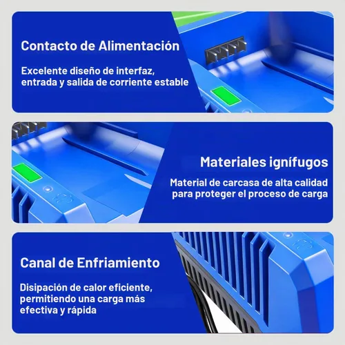 Vista 4 de DTK Reemplazo de carga rápida para cargador de batería rápido Kobalt de 40 V